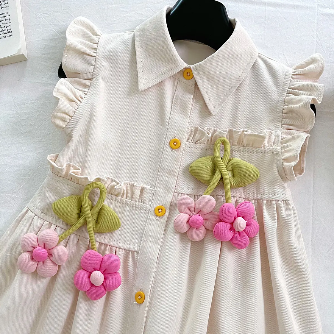 High Quality Short Sleeve Sunflower Shirt Dress Cotton - Image 2