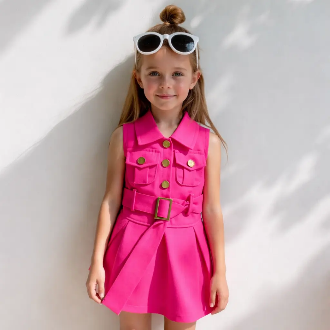 Lapel Dress with Belt