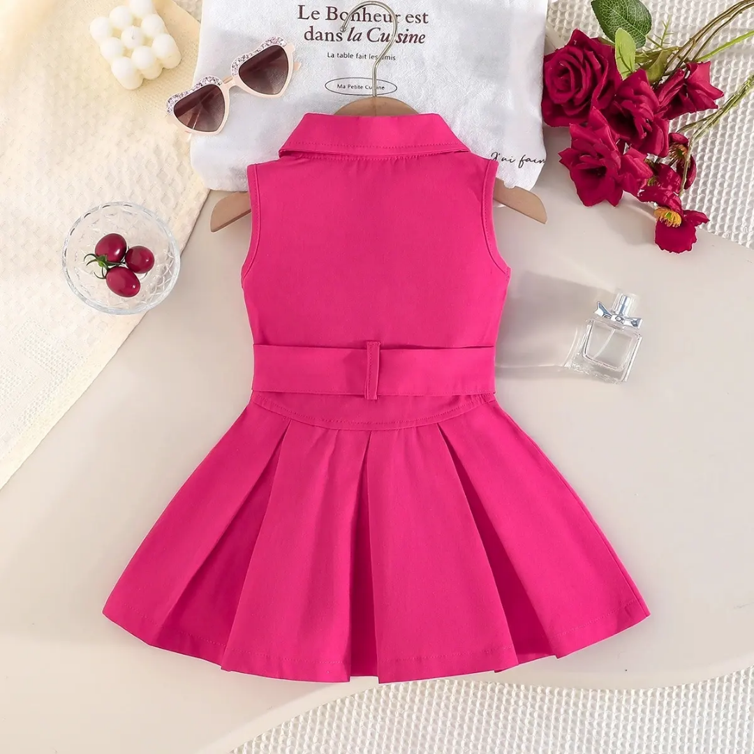 Lapel Dress with Belt - Image 2