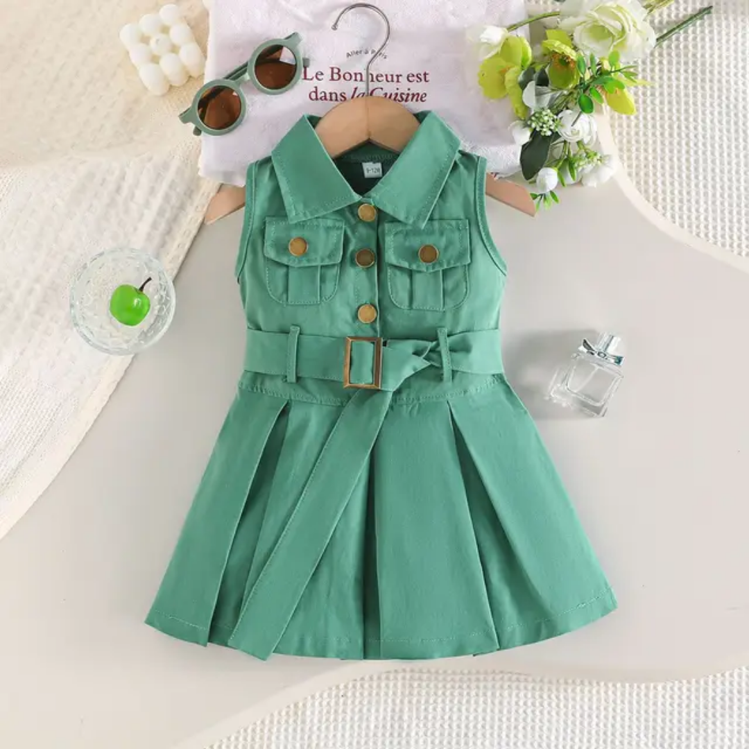 Lapel Dress with Belt - Image 4