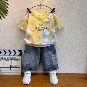 Boutique Style T-shirt with Jeans Set Cotton + Denim