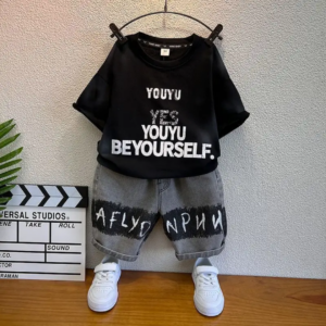 High Quality Letter Shirt and Jeans Set